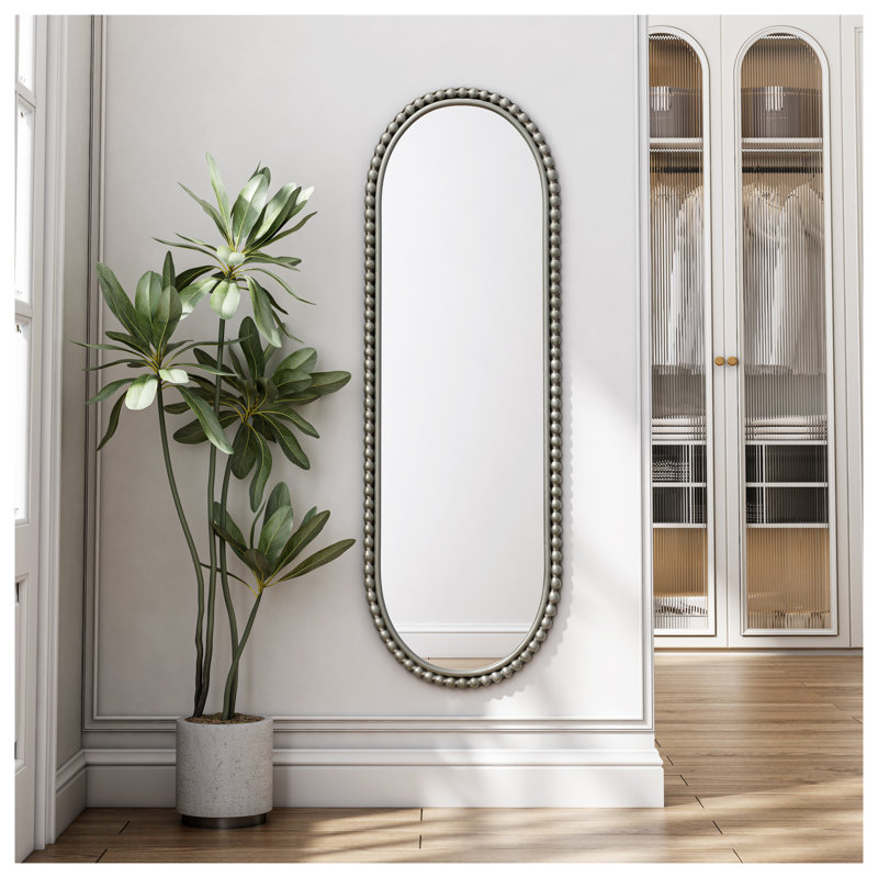 Miroir mural vintage rétro ovale en fer, Argent argent