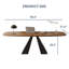 Ensemble de table de salle à manger 86,6 pouces en bois avec 6 chaises rembourrées, table de salle à manger moderne en bois avec base en métal noir robuste en forme de V pour la salle à manger et la cuisine