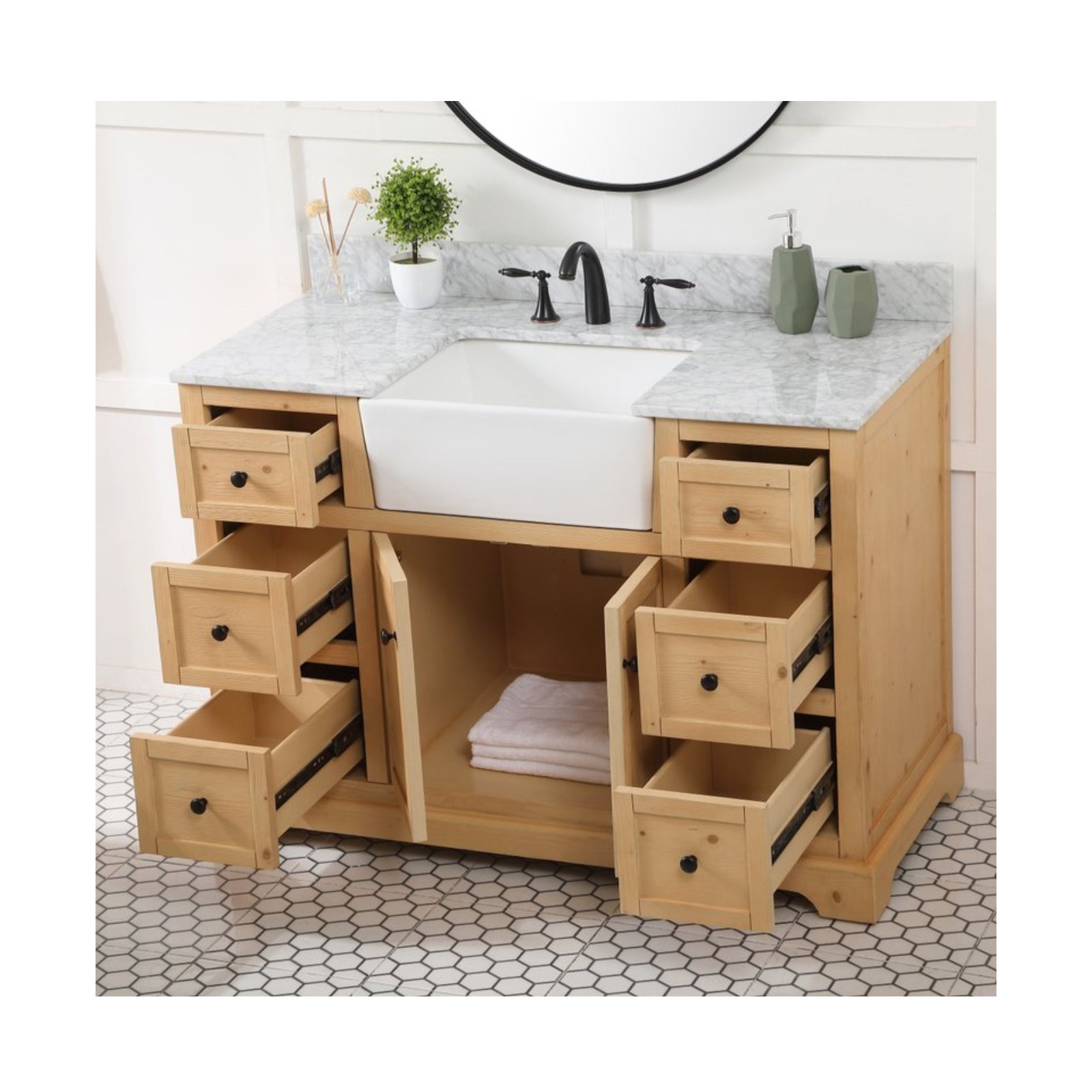 Pardue 48'' Single Bathroom Vanity, Natural Wood