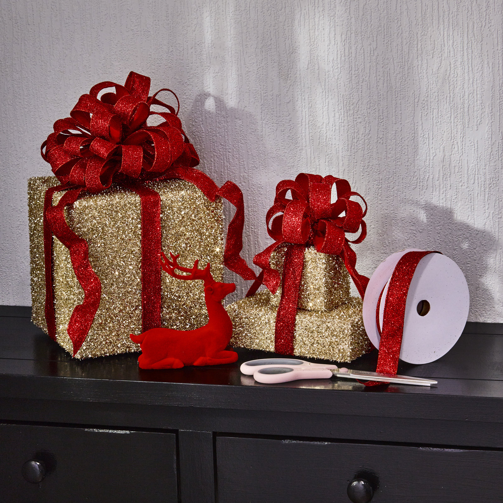 Regency International Crimson Christmas 720" Ribbon, Red