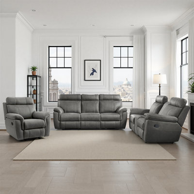 Britain 3-Piece Microfiber Manual Reclining Living Room Set by Latitude Run