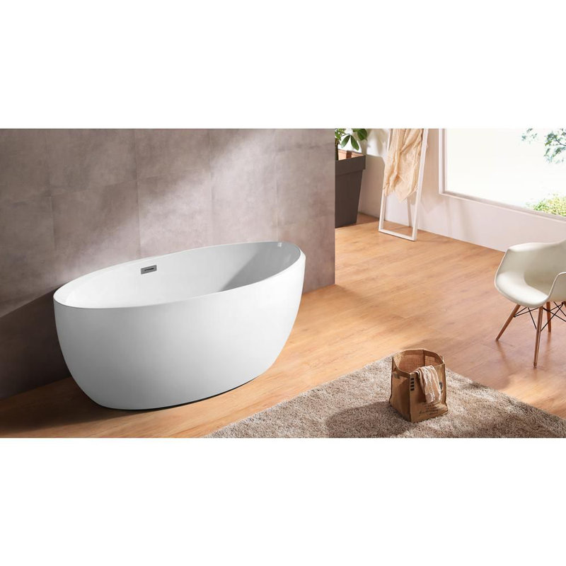 66.9'' x 31.5'' Soaking Fiberglass Bathtub