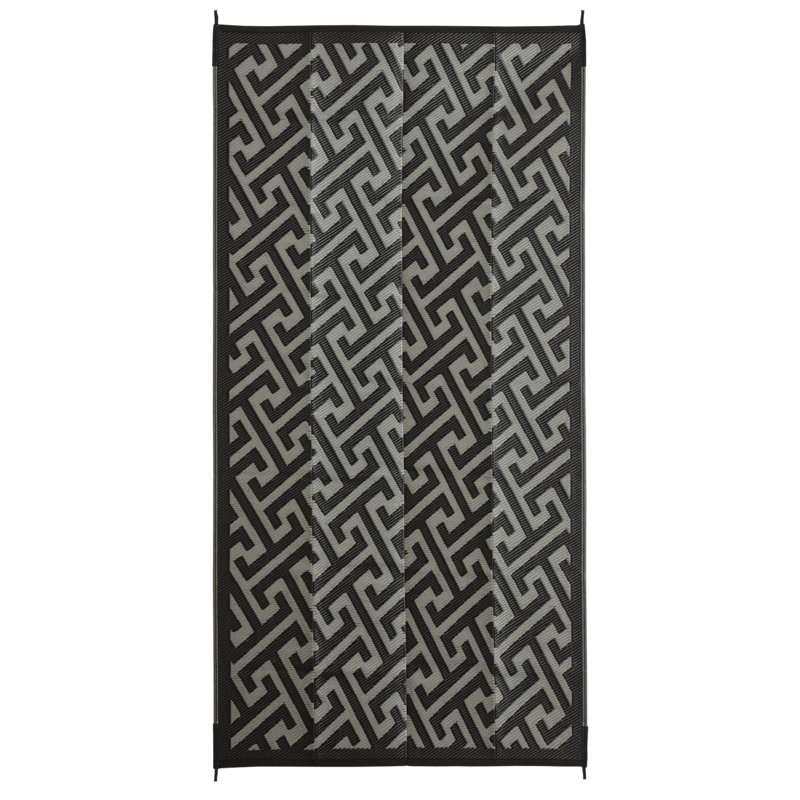 Tapis extérieur / intérieur beige / noir, Tapis de couloir de 9 pi x 18 pi