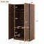 Armoire-penderie 2 portes en bois avec 3 tablettes de rangement