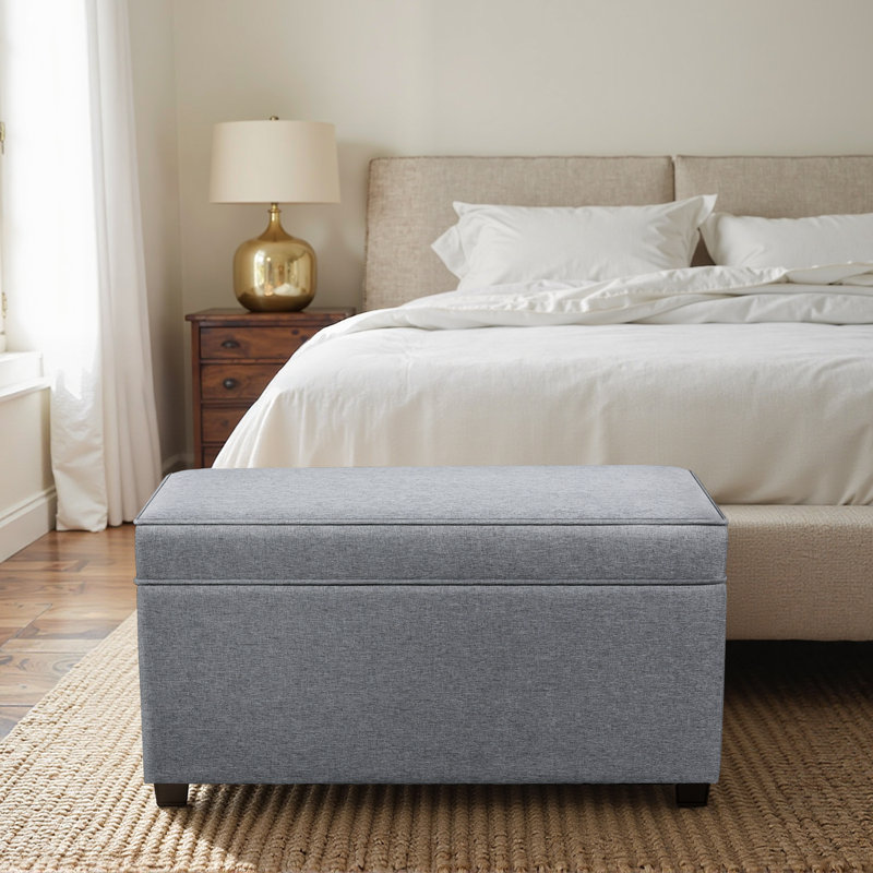 Banc de rangement avec repose-pieds 32 po, Gris