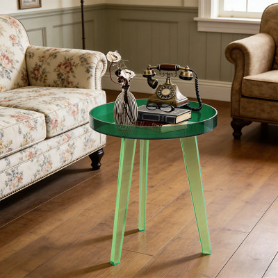 Table d'appoint en acrylique rose moderne Modern