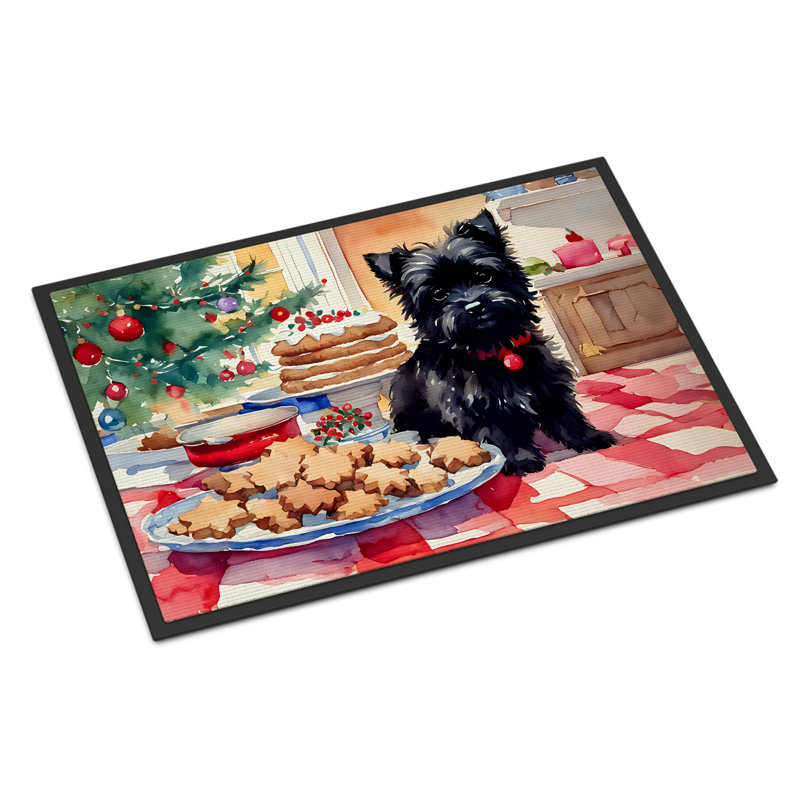 Paillasson Cairn Terrier Christmas Cookies DAC3756, L 18 po x L 27 po