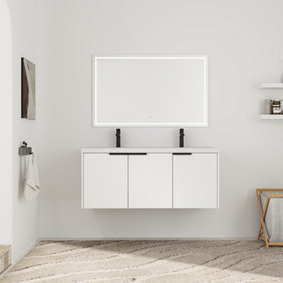 48'' Double Bathroom Vanity with Resin Top