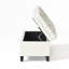 Banc de rangement avec repose-pieds Rhya, similicuir ivoire, bois brun, 50 po-121481575