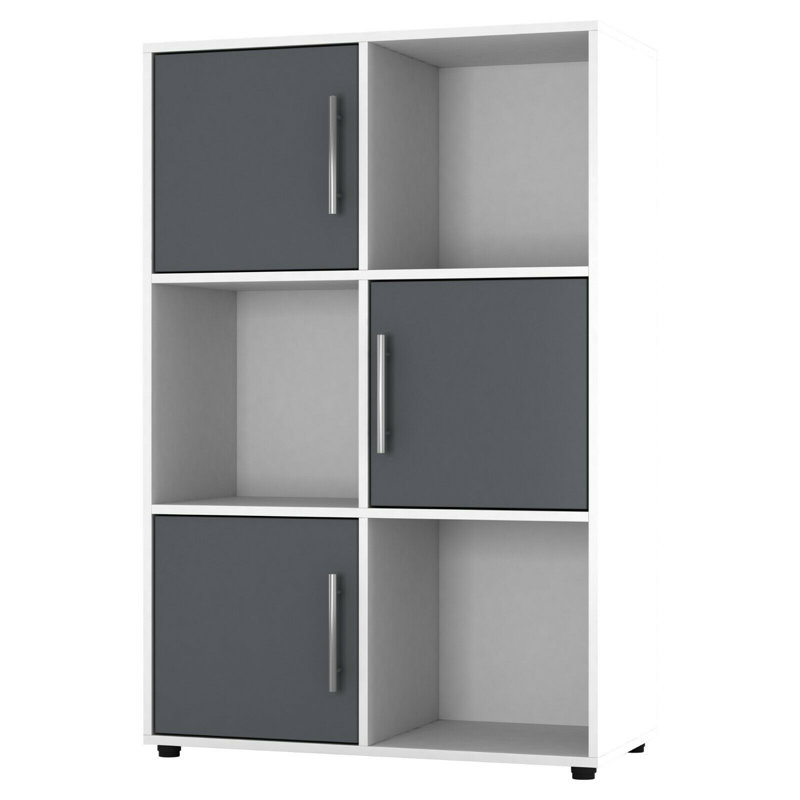 Berrera 90.5cm H x 60cm W Cube Bookcase, White/Grey