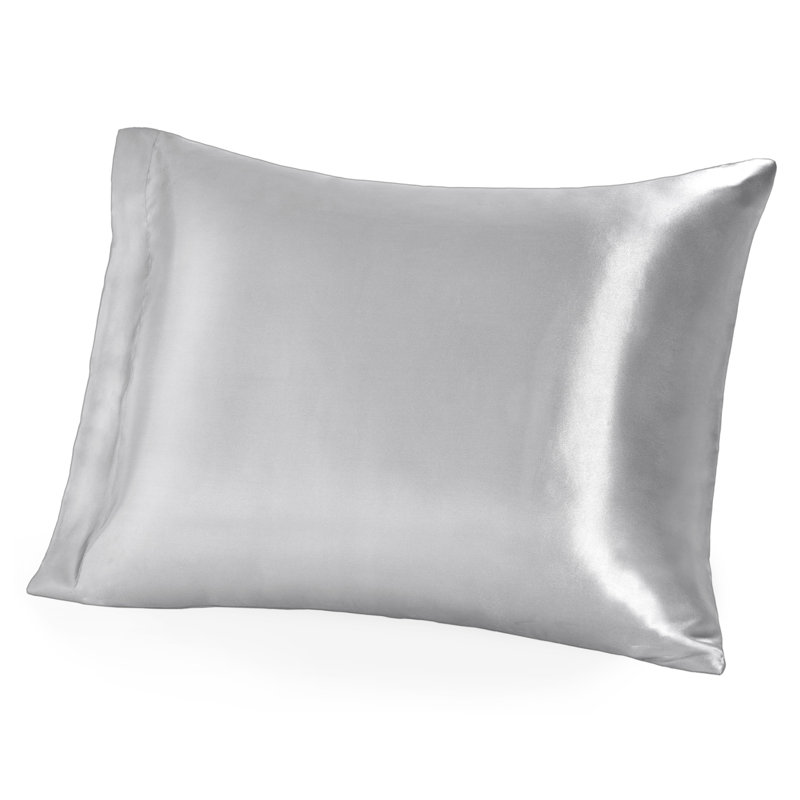 100% Mulberry Silk Pillowcase Envelope Closure, Silver, 1 King Pillowcase
