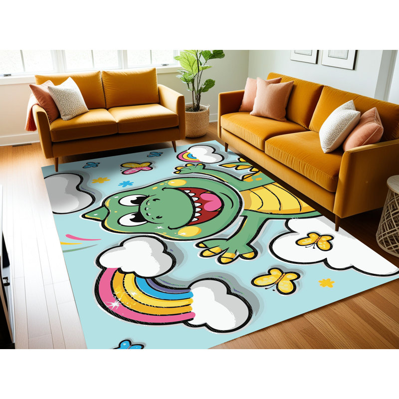Dakota Fields Washable Cute Animals Kids Rug, Rectangulaire 2 pi x 3 pi