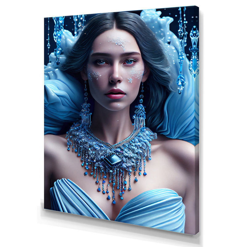 «Silver Ice and Blue Archangel I», impression sur toile, H 44 po x l 34 po x P 1,5 po, Toile tendue