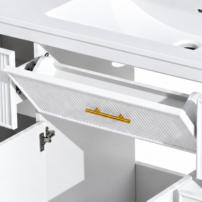 Meuble-lavabo 48 po avec comptoir en céramique, Blanc