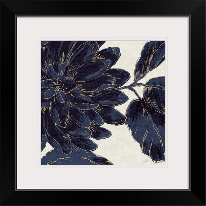«Indigo Garden I», reproduction d'impression, H 20" x l 20" x P 1", Cadre noir