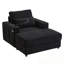 Fauteuil d'appoint avec repose-pieds de rangement, deux ports USB, deux porte-gobelets et poches latérales-482476443