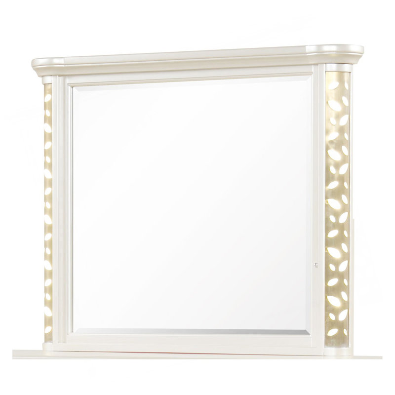 Miroir Cendrillon de style traditionnel avec détails DEL (commode non incluse)