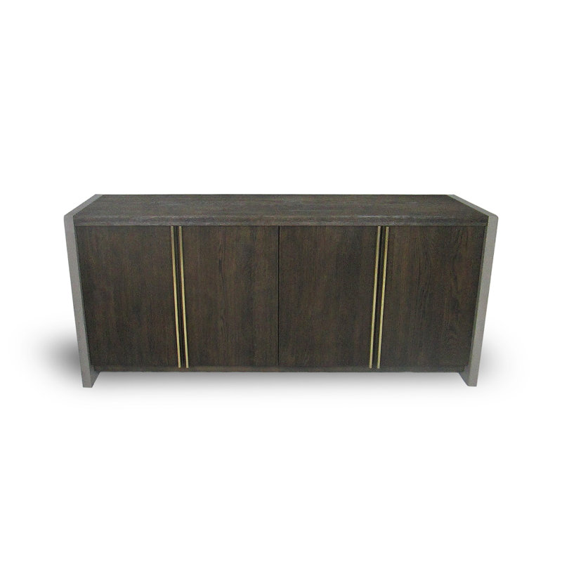 Buffet en bois massif gris foncé et noyer Arnoud