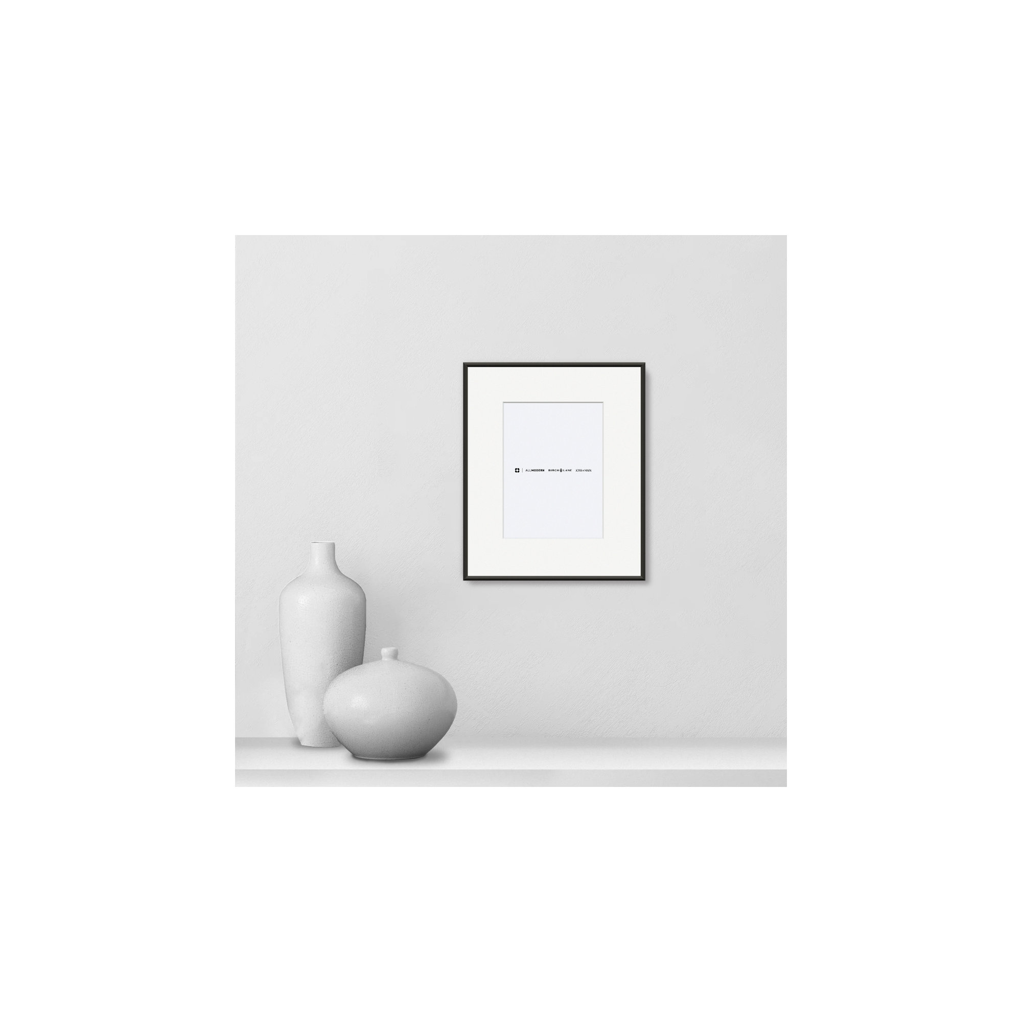 Feronia Metal Picture Frame with Mat, 5" x 7", Black