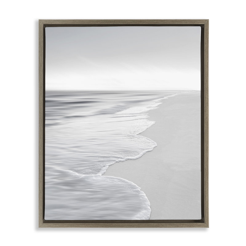 Cadre flottant Foamy Beach Coast, design par Maggie Olsen, H 21 po x l 17 po, Cadre flottant orme Montalcino