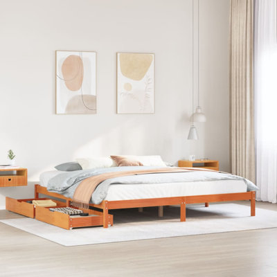 Solid Wood Storage Bed