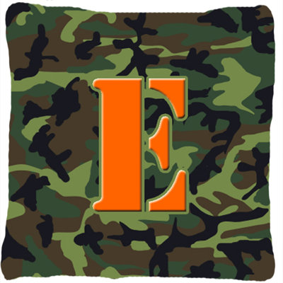 Monogramme initiale Camo intérieur/extérieur Throw Pillow