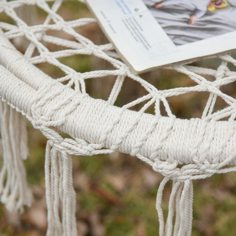 Chaise hamac Madhu, Crème / blanc