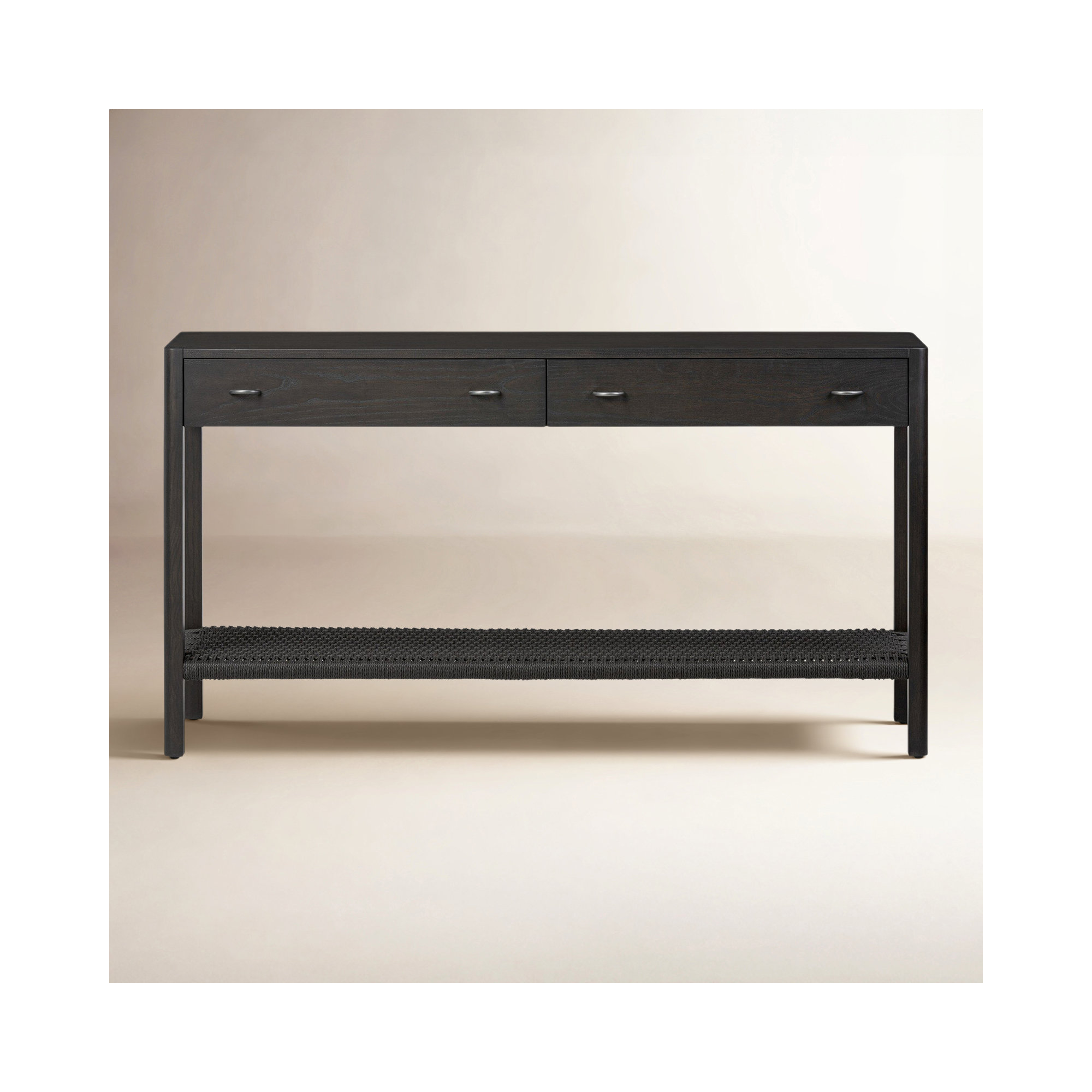 Deirdre 55'' Solid Wood Console Table, Smoked Black Ash