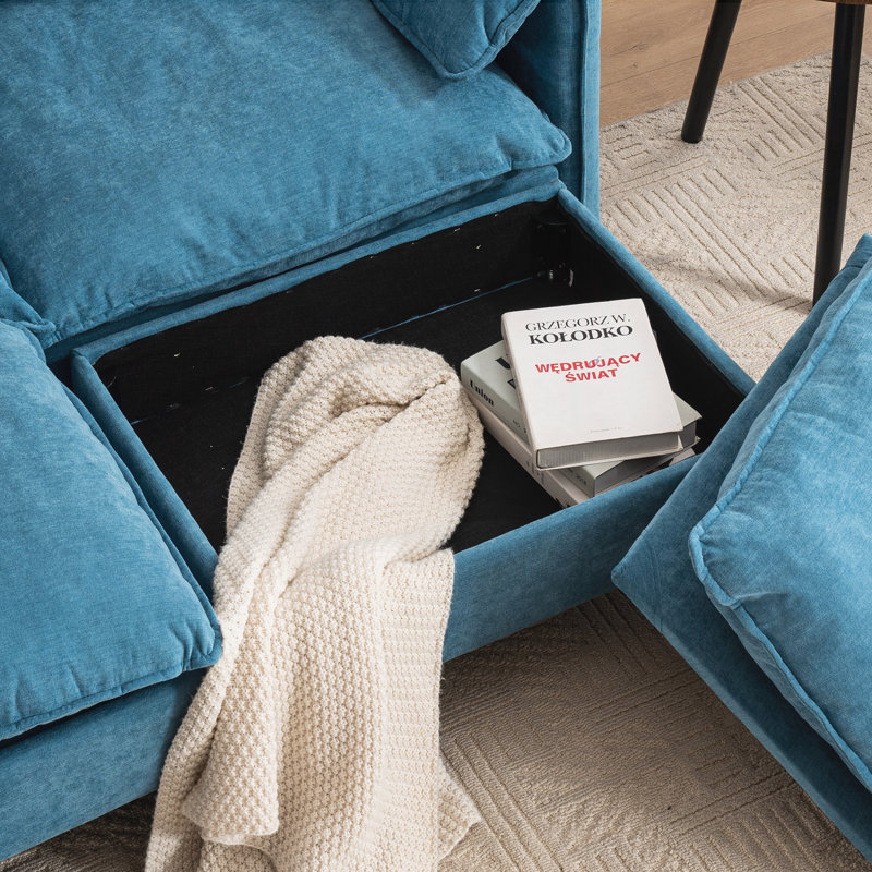 Modern 2-Seater Sofa with Footstools | George Oliver