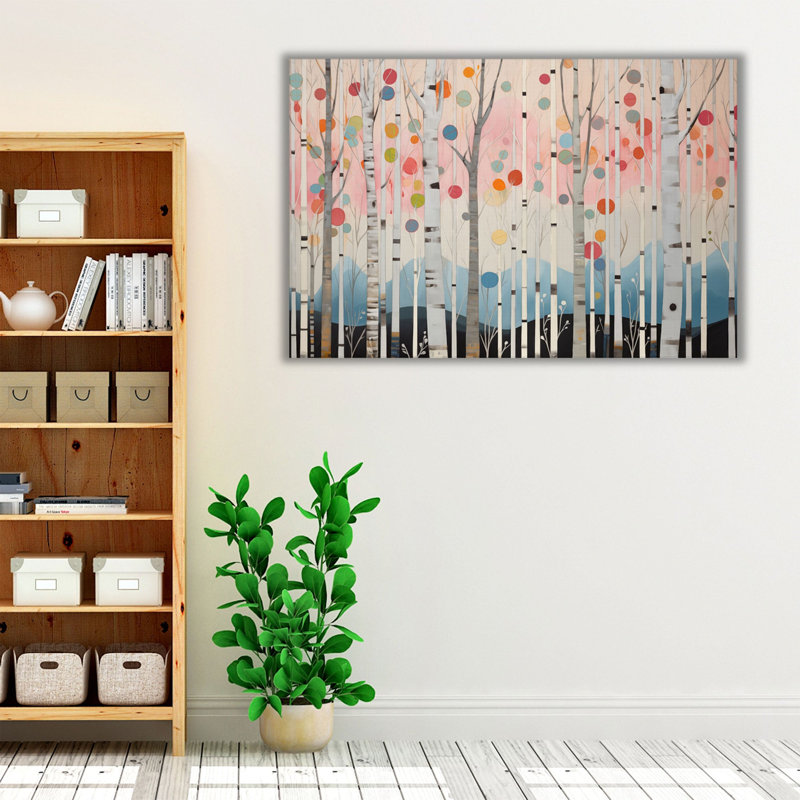 «Botanical Prints», art mural | Impressions contemporaines sur nature | Palette vibrante en bouleau