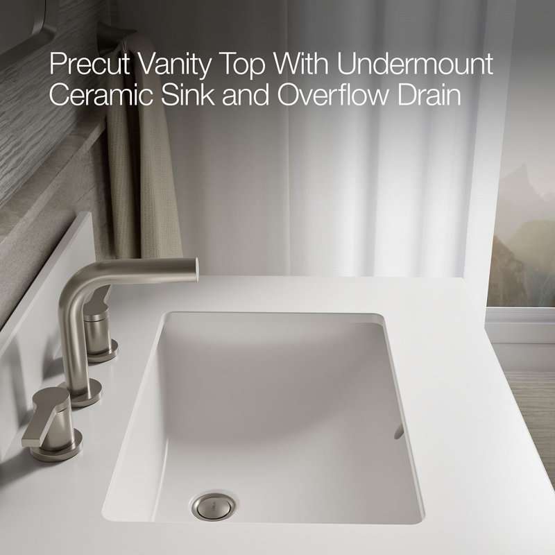 Charlemont 60 In. Bathroom Vanity Cabinet With Sinks And Quartz Top, White