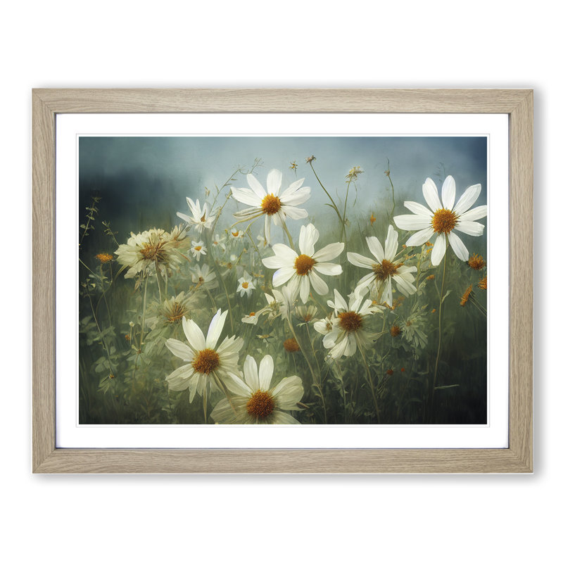 XH1022-8653X Superb Wildflowers Floral - Single Picture Frame Painting, 25cm H x 34cm W x 2cm D, Oak