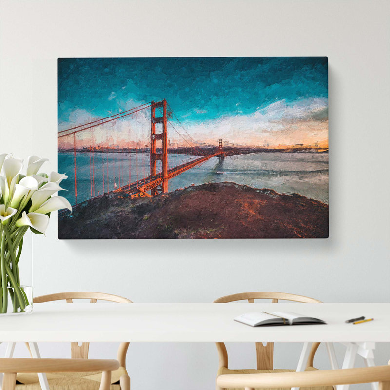 The Golden Gate Bridge In San Francisco Bay - Wrapped Canvas, 40cm H x 60cm W x 3cm D