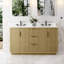 Marcel 60''W X 35''H Solid Wood Bathroom Vanity With Stain-Resistant Carrera White  Quartz Top And Double Sink