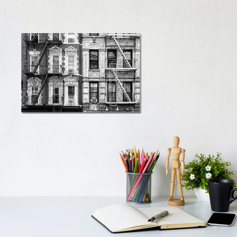 Two Fire Escape Stairs by Philippe Hugonnard - Wrapped Canvas Print, 20.32 cm H x 30.48 cm W