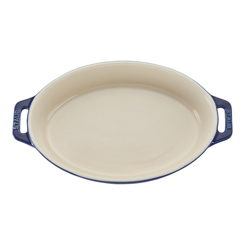Staub Ceramique Ceramic Oval Oven Dish, Cherry, 0.4 L, Dark Blue
