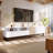TV Stand  80'' TV With Double Storage Space, Media Console Table, Entertainment Center With Drop Down Door  , , Home Theatre-915312897
