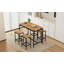 Ensemble de table de bar compacte 5 pièces avec table et tabourets - Design industriel moderne, mobilier peu encombrant pour salle à manger et coin-repas-1011124918