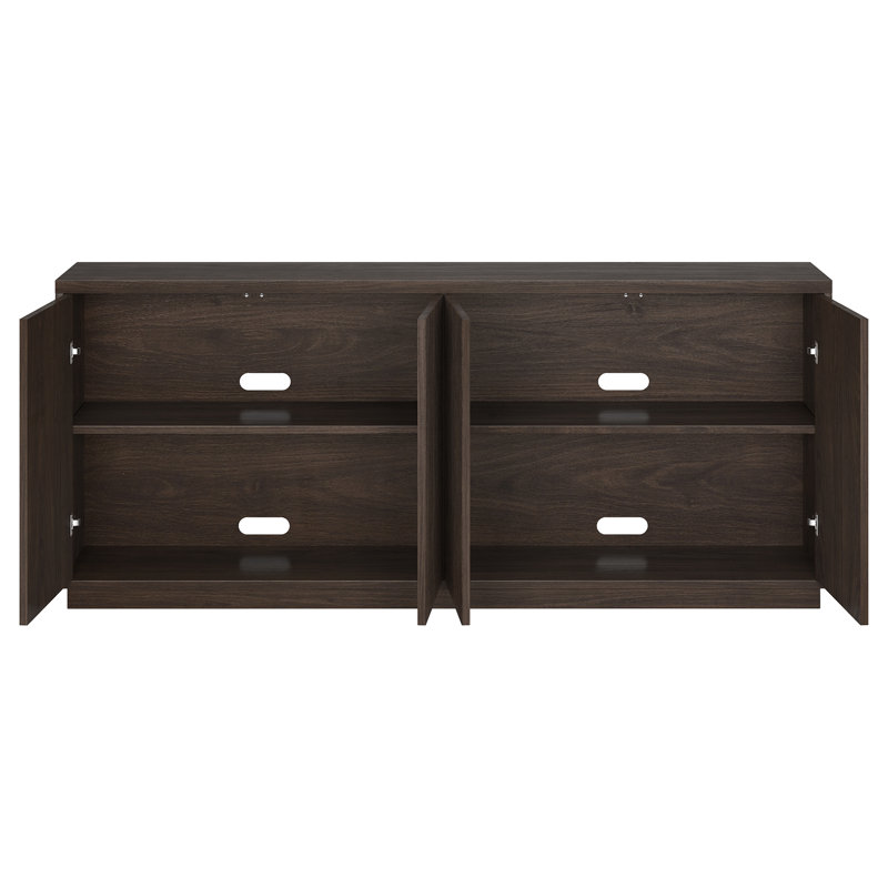 Alston 68" Wide Rectangular Fluted Buffet Table, Alder Brown