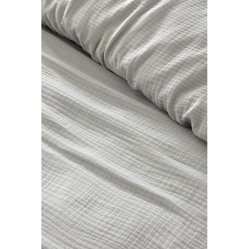 Luxurious 100% Cotton Double Bedspread, Grey, 86.6 x 98.4 inches | 4-Ply Soft Fabric, Machine Washable at 30-40°C | Perfect for Cozy Bedrooms, Elegant Design for Comfort and Style