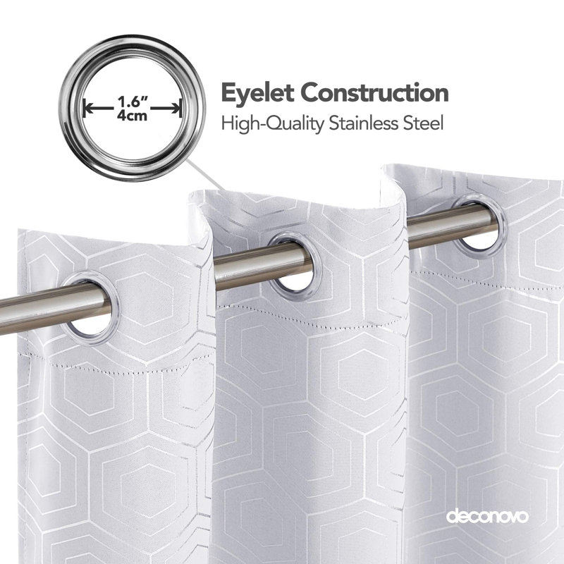 Blackout Curtain Pair, Silver Grey, 46cm Width x 229cm Drop