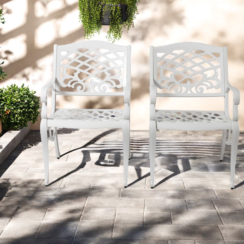 Chaises de patio résistantes à la rouille, jardin traditionnel en fonte d'aluminium