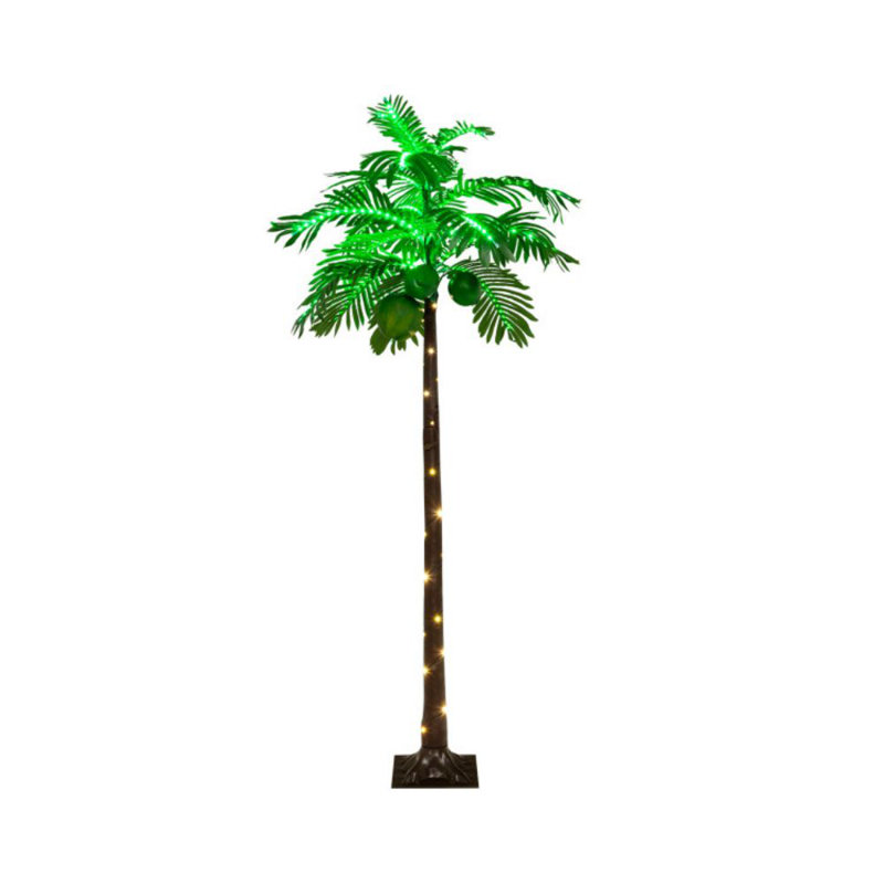 6 FT LED Lighted Artificial Palm Tree Hawaiian Style Tropical With Water Bag