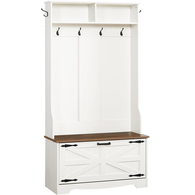 65.7" Hall Tree with Bench and Storage