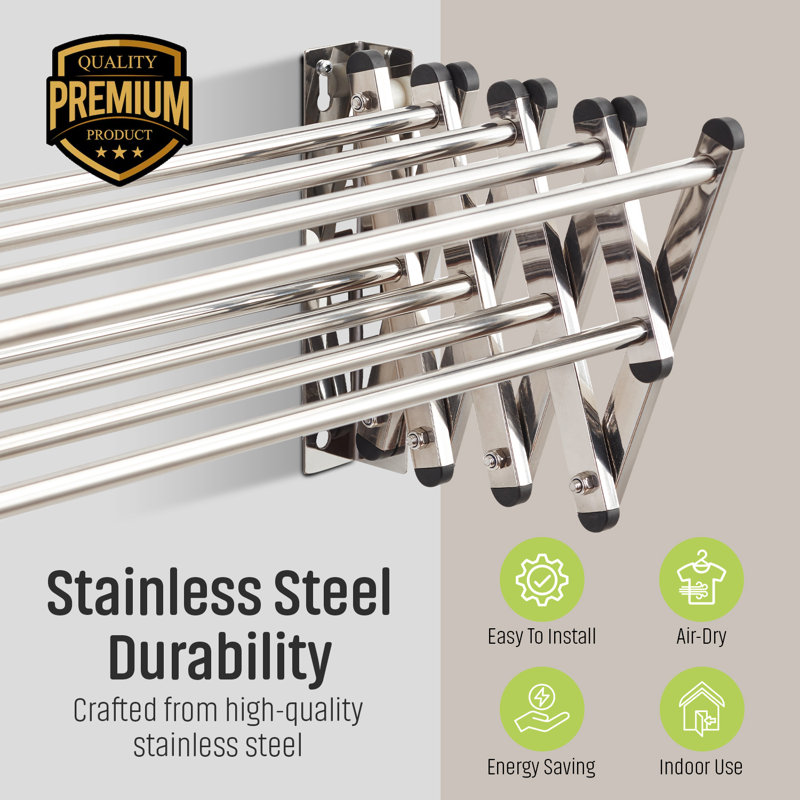Stainless Steel Wall-Mounted Expandable Drying Rack