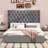 Upholstered Bed Frame With 67.5" Tall Headboard Wingback Platform Bed Tufted Deep Button Velvet-107443603