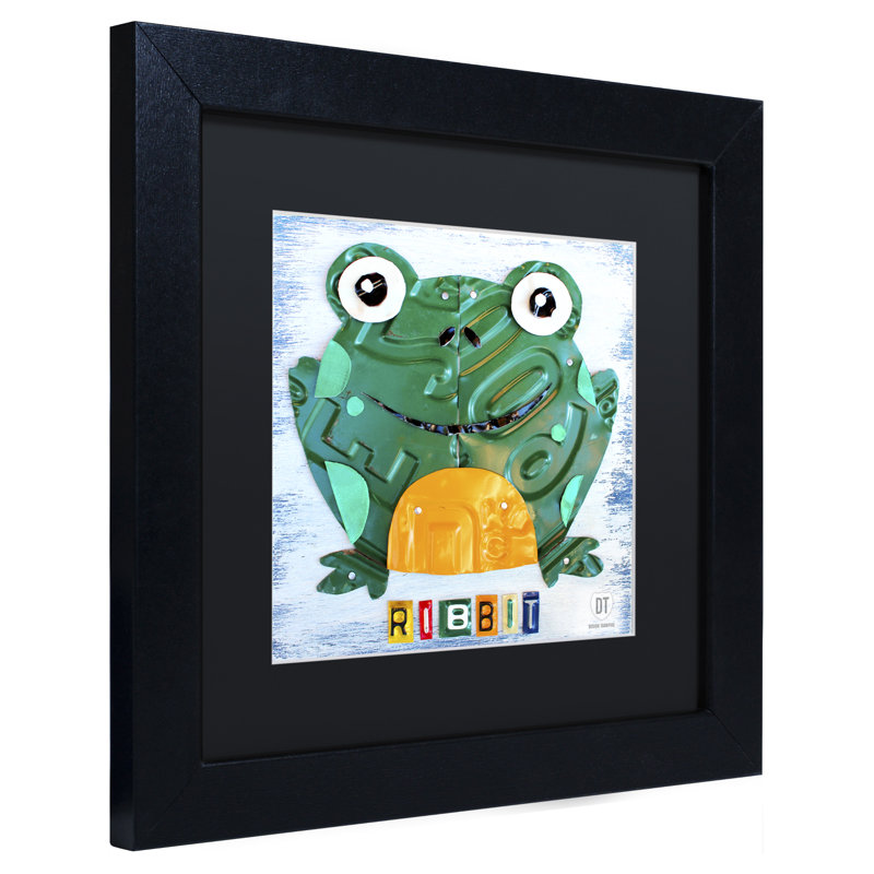 « ribbit the grenouille », art encadré Verna, H 11 po x l 14 po x P 0,5 po
