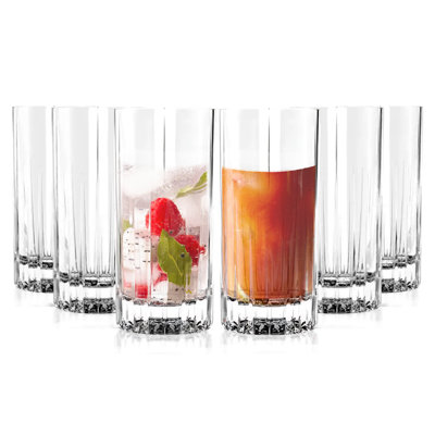 Traze Tom Collins Crystal Cut Glasses 11.5oz (Set of 6)