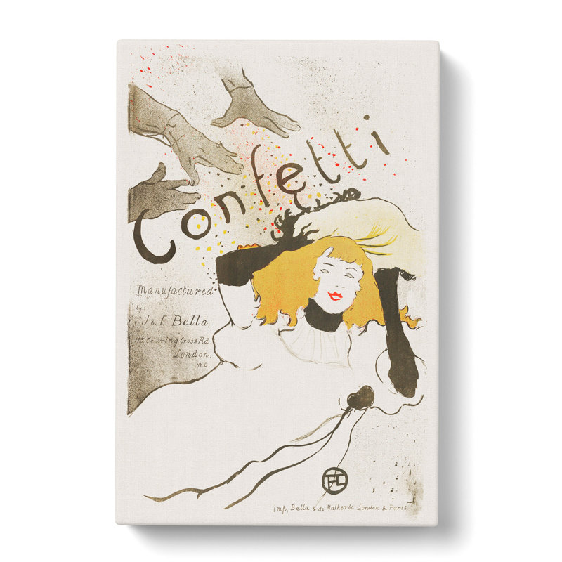 Confetti by Henri De Toulouse-Lautrec - Wrapped Canvas Painting, 60cm H x 40cm W x 3cm D