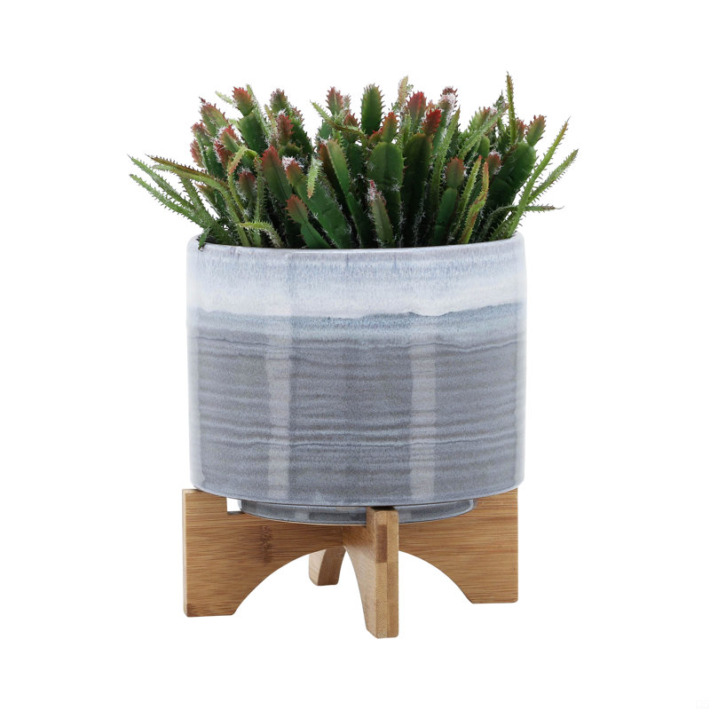 Ceramic 8" Planter On Stand